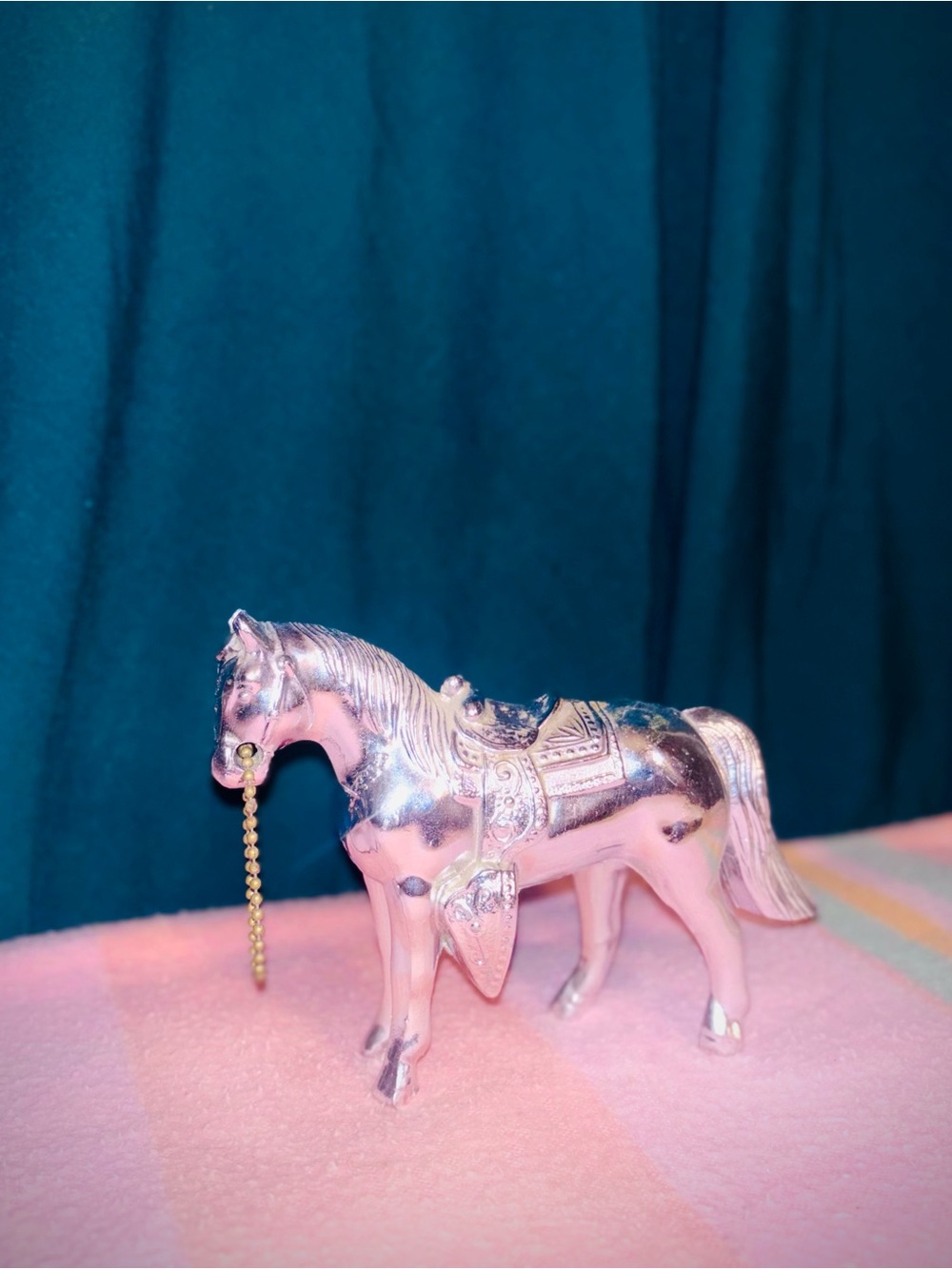 Vtg 1950s MCM Silver Pot Metal Horse Figurine Carnival Prize